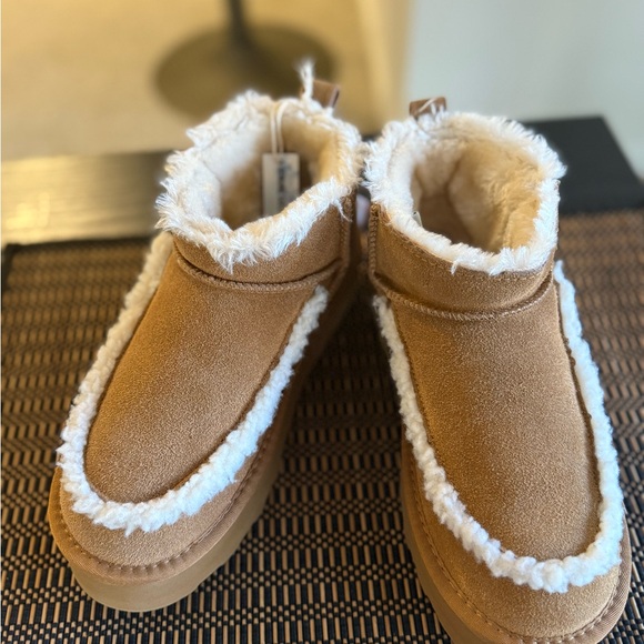 Women’s Chestnut Mini Platform Suede Boots – Size 7 – Brand New - Picture 2 of 8